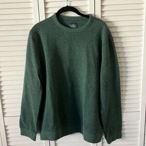 Members Mark Green thermal textured‎ crew neck sweatshirt size L